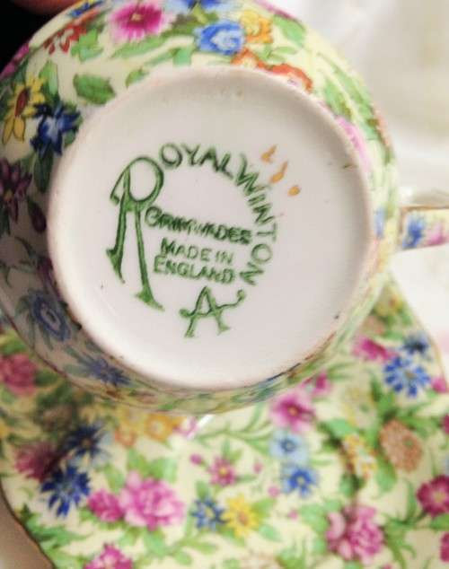 Royal Winton Grimwades CHINTZ PATTERN"Kew"*Tennis Snack set!!!GREAT COUNTRY HOME DECOR !!!