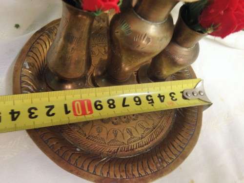 BRASS 3 x Posy Vases +1 Small tray TRAY ORNAMENT!!GREAT COUNTRY HOME DECOR