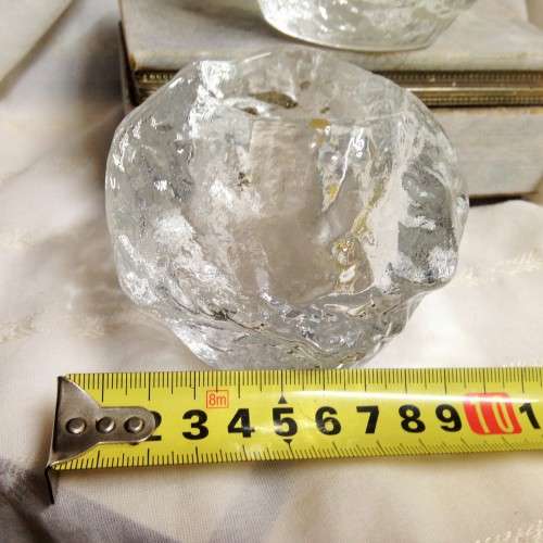 SWEDEN 1742*KOSTA BODA2"SNOWBALL"eachWeigh712 gramVotiveThick glass + 2 SMALL CONTROALL FOR ONE BID