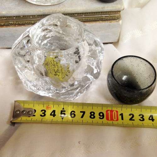 SWEDEN 1742*KOSTA BODA2"SNOWBALL"eachWeigh712 gramVotiveThick glass + 2 SMALL CONTROALL FOR ONE BID