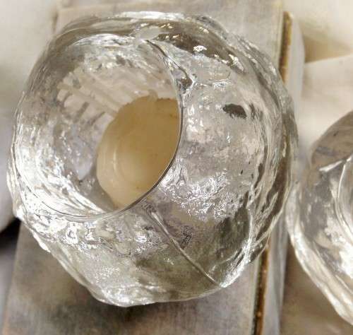 SWEDEN 1742*KOSTA BODA2"SNOWBALL"eachWeigh712 gramVotiveThick glass + 2 SMALL CONTROALL FOR ONE BID