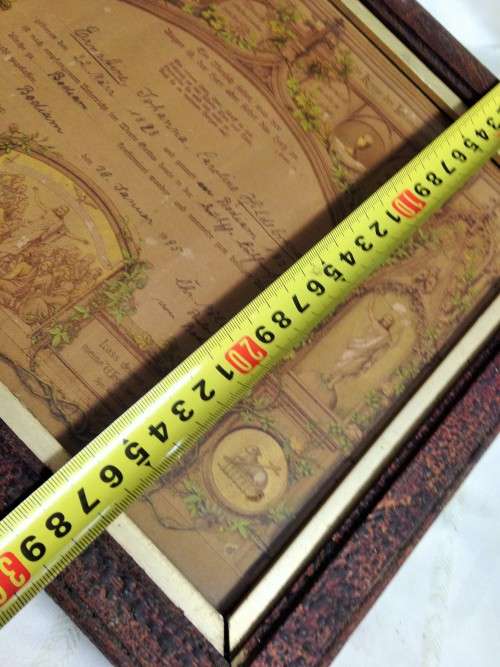 1828 BIRTH CERTIFICATE* WOOD FRAME +GLASS