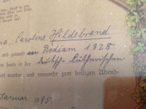 1828 BIRTH CERTIFICATE* WOOD FRAME +GLASS