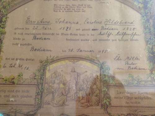 1828 BIRTH CERTIFICATE* WOOD FRAME +GLASS