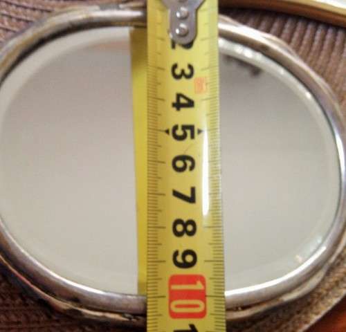 VINTAGE MIRROR*BEVELED*Monograme MB*hand held metal*Damage!!GREAT COUNTRY HOME DECOR!!!!