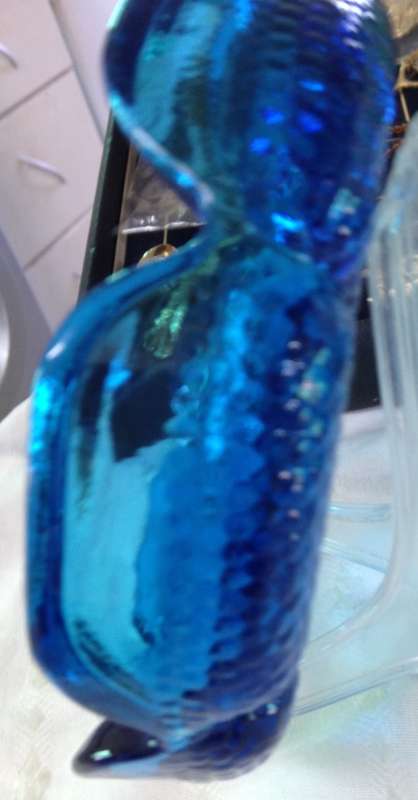 BLENICO flower ART GLASS COBOLTcirca1950s LOOK At My BUY NOW LISTINGS - NO WAITING
