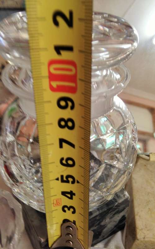 Lead Crystal CUT GLASS JAM JAR HAS LID **READ*RIM CHIPS !! GREAT COUNTRY HOME DECOR!!