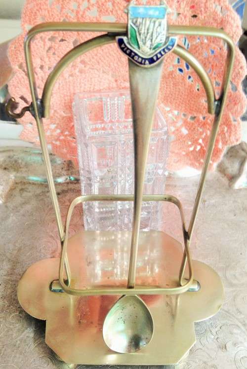 JARin*EPNS HOLDER*VIC FALLS LONG TSPOON!!GREAT COUNTRY HOME DECOR!*L@@K@myBUY NOW*items*NO WAITING