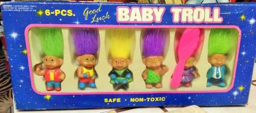 6 VINTAGE BABY TROLLS IN BOX* GREAT COUNTRY HOME DECOR!L@@KaTmy*BUY NOW items*NO WAITING