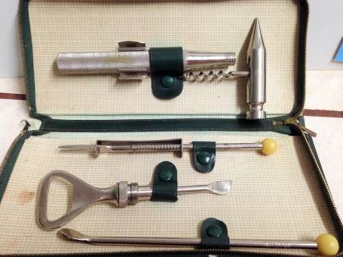 RETRO VINTAGE ZELDZAM`eightinone`IcePickset GermanyCOMBINATION BAR TOOL CORKSCREW OLIVE FORK MORE