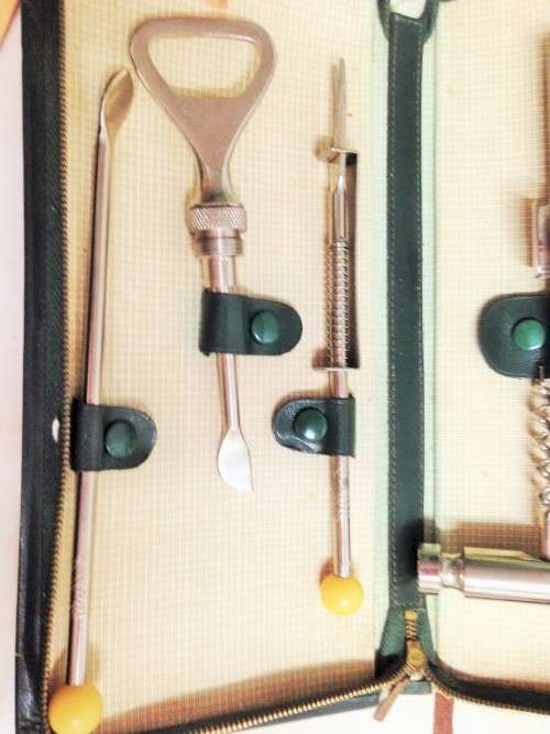 RETRO VINTAGE ZELDZAM`eightinone`IcePickset GermanyCOMBINATION BAR TOOL CORKSCREW OLIVE FORK MORE
