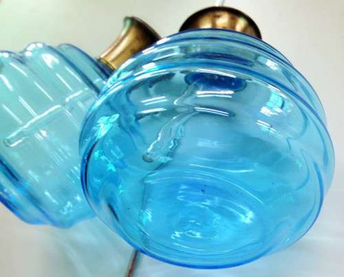 Art Deco steps Glass Perfume bottle BRASS Stopper Embroidery Lid LOOK At My BUY NOW