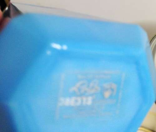 Perfume Bottle*BLUE  MILK GLASS `LOU-LOU`BOTTLE Empty