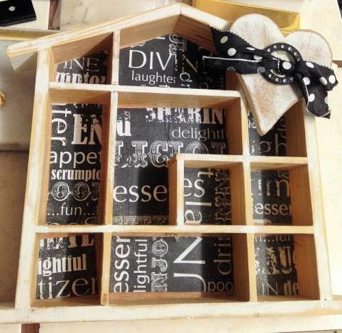PRINTER TRAY small-heart with black ribbonHOUSE*GREAT COUNTRY HOME DECOR!things inside not included