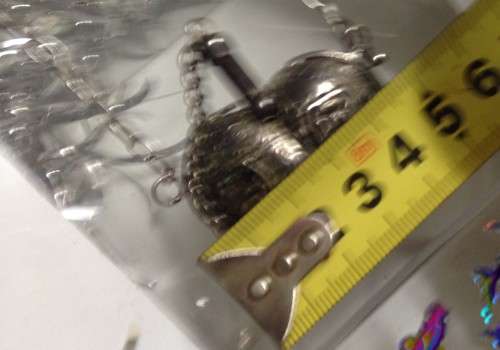 Perfume flask on chain has Stopper and Dauber