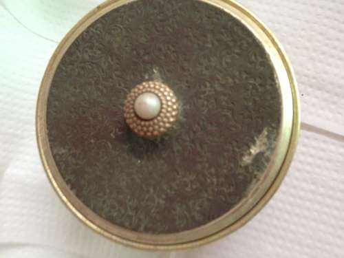 WIND-UP MUSICAL COMPACT POWDER BOXhamirror*WORKING*GREAT COUNTRY HomeDecorL@@KatMy*BUYNOW*NO WAITING