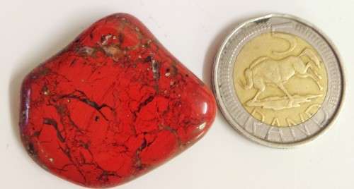 RED JASPER QUARTZ*Acorn red grey quartz veins)EARRINGS+STONE*SEMI PRECIOUS GEM STONE*