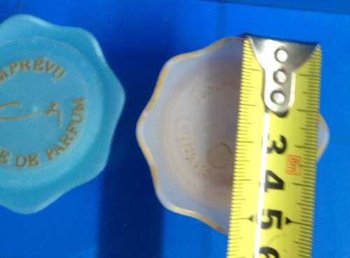 PERFUME BOTTLE Coty Cream EMPTY frosted satin glass blue + Pink