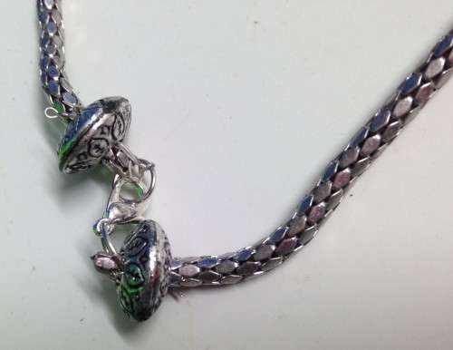 Necklace SILVER Tone snake CHAIN *CHANDELIER CRYSTAL LOOK At My BUY NOW LISTINGS NO WAITING