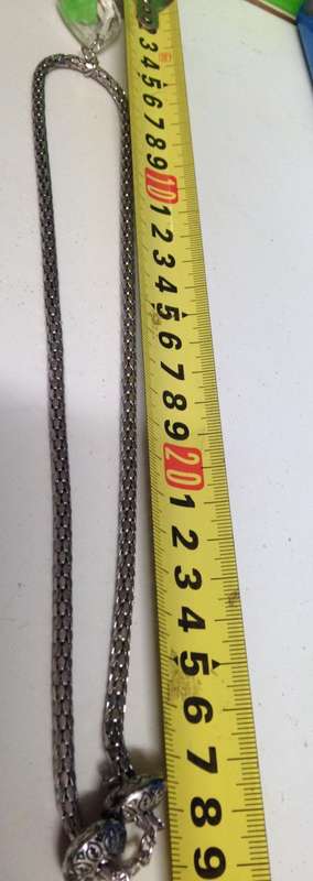 Necklace SILVER Tone snake CHAIN *CHANDELIER CRYSTAL LOOK At My BUY NOW LISTINGS NO WAITING