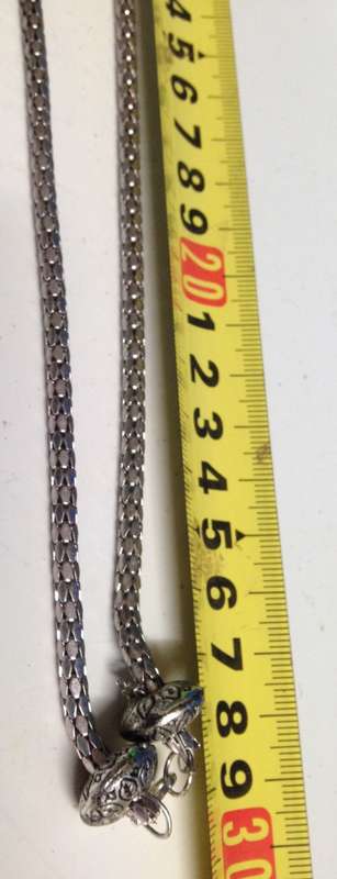 Necklace SILVER Tone snake CHAIN *CHANDELIER CRYSTAL LOOK At My BUY NOW LISTINGS NO WAITING