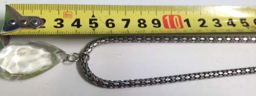 Necklace SILVER Tone snake CHAIN *CHANDELIER CRYSTAL LOOK At My BUY NOW LISTINGS NO WAITING