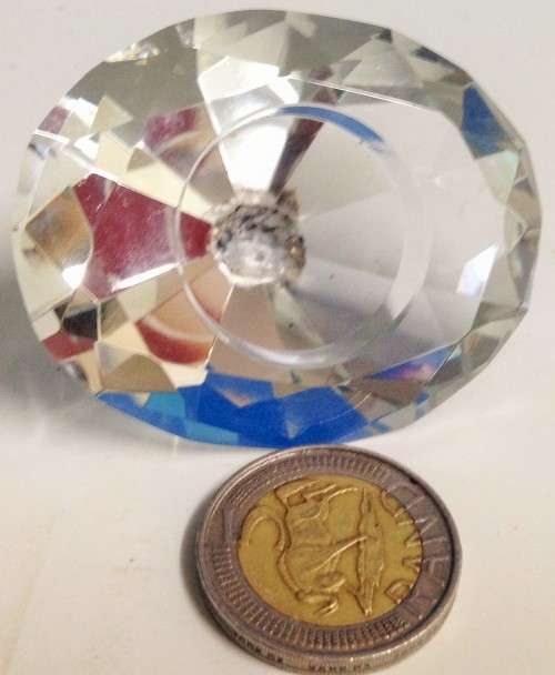 PAPER WEIGHT - Cut glass Crystal PYRAMID SHAPE LOOK At My BUY NOW LISTINGS NO WAITING