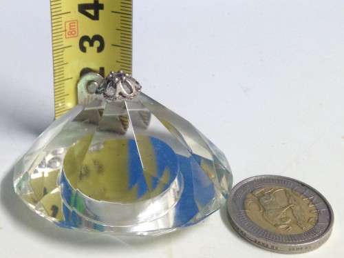 PAPER WEIGHT - Cut glass Crystal PYRAMID SHAPE LOOK At My BUY NOW LISTINGS NO WAITING