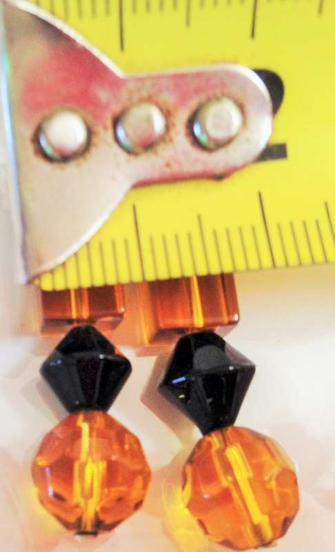 Earrings Art Deco VTG Glass beads Artisinal pierced ears LOOK At All My BUY NOW LISTINGS NO WAIT