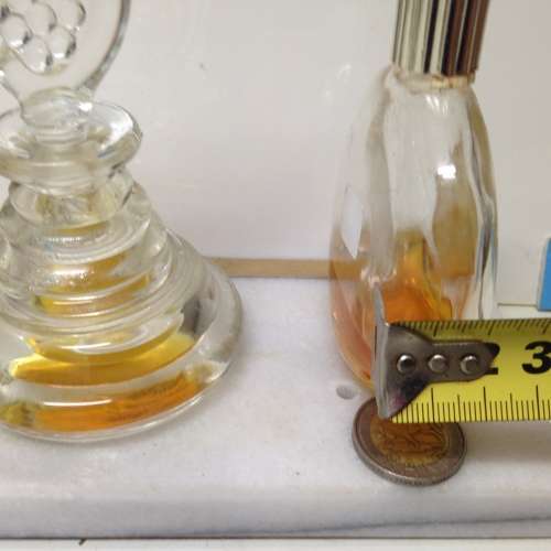 Perfume bottles - 2 empty  Figural top +1930`s *Worth  Perfume bottle some Contents