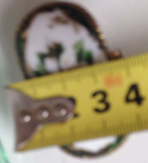 DELPRADO CERAMIC PILL BOX Metal Trim     GREAT COUNTRY HOME DECORLKatMyBUYNOWitemsNOWAITING