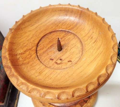 Large OAK CANDLE HOLDER beautiful TURNED LOOK at MY BUY NOW listings *NO WAITING*