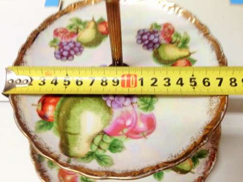 2 TIER CAKE stand GILT Trim+1 SNACK dish 2 DIV Look At All My BUY NOW Listings NO WAITING