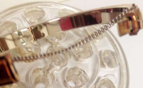 BANGLET BEATEN PATTERN HINGED CLAMPER  BANGLET-SAFETY CHAIN -NICKEL COPPER