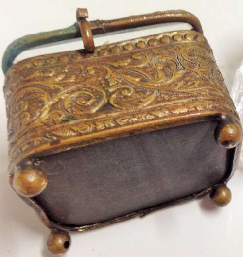 BOX - ANTIQUE Victorian ORMALU Brass Bevelled Glass Bun Feet LOOK at My BUY NOW-NO WAITING