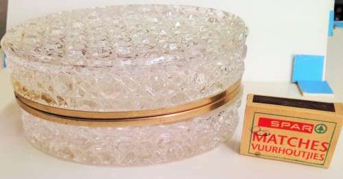 RARE-G.S.E.Ottone Garantito CRYSTAL HingedTRINKET BoxIataliaRefraction Super LuminousHigh resonance