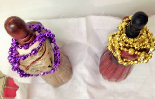 2 JEWELLERY DOLLS wood+Christmas Gold Purple BEADS shiny