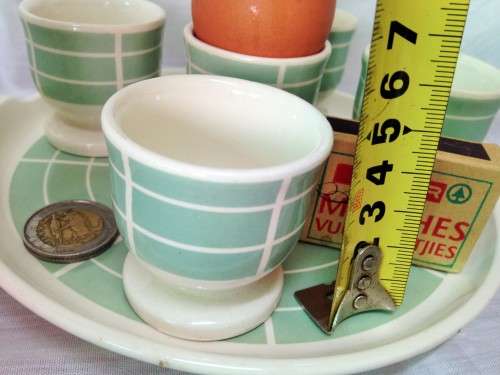 Set EGG CUPS 5 +1 Tray German ceramic LOOK at My BUY NOW listings NO WAITING