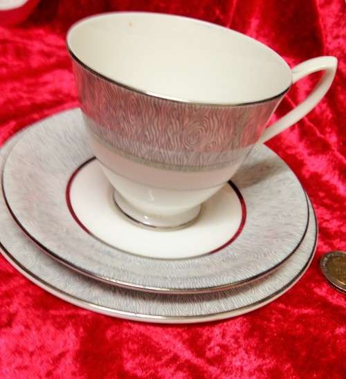 Royal Albert trio  silver and white