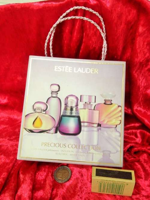 ESTEE LAUDER Box 5 miniature PERFUME BOTTLES *EMPTY LOOK At My BUY NOW LISTINGS NO WAITING