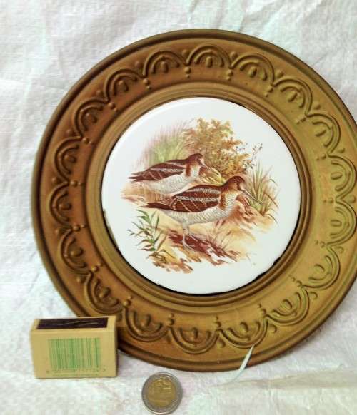 BRASS 2TRAY/WALL-PLATES RING on Back To HANG center ceramic LOOK At My BUY NOW LISTINGS NO WAITING