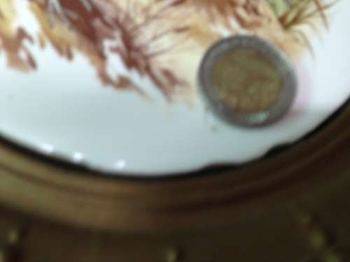 BRASS 2TRAY/WALL-PLATES RING on Back To HANG center ceramic LOOK At My BUY NOW LISTINGS NO WAITING