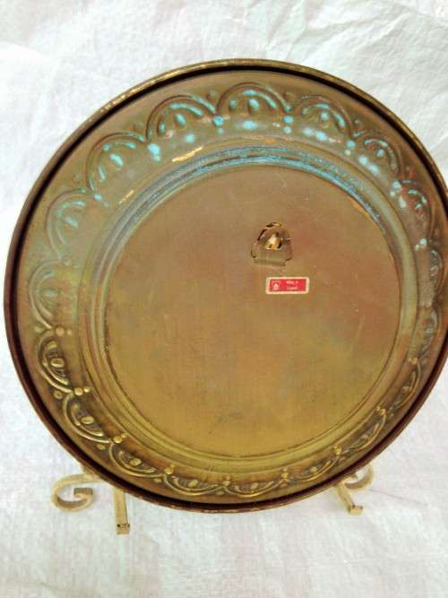 BRASS 2TRAY/WALL-PLATES RING on Back To HANG center ceramic LOOK At My BUY NOW LISTINGS NO WAITING