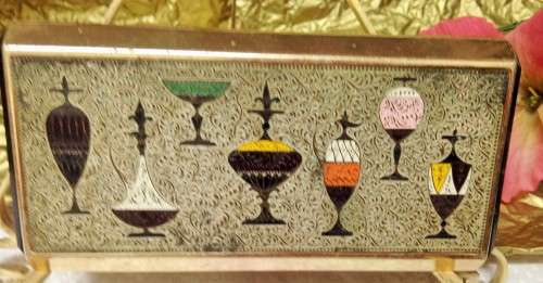 4 miniPERFUME BOTTLESempty+Brass Box not set LOOK At My BUY NOW LISTINGS NO WAITING