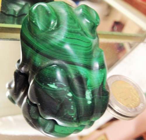 figurine Frog144grms Malachite Semi Precious Gem Stone LOOK At  My Buy NOW listings NO WAITING