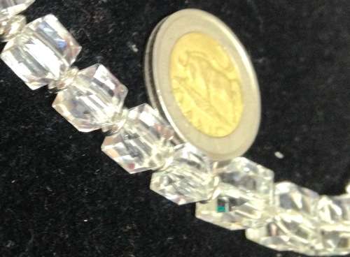 Necklace  - Cut glass Square CRYSTAL Mix Size