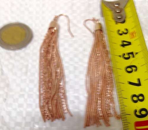Earrings 1 pair Rose gold -  14 dangle chains dangling LOOK at My BUY NOW LISTINGS NO WAITING