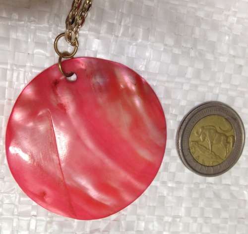 Necklace Mother of Pearl Pendant gold Tone Chain Look at my Buy Now listings No Waiting