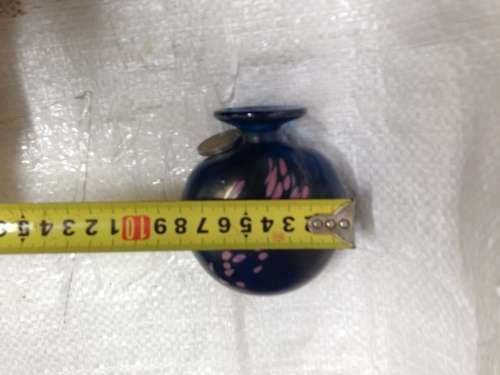MDINA Malta GLASS- Perfume bottle/ Art Vase /paper weight*SIGNED MDIA+ Paper label