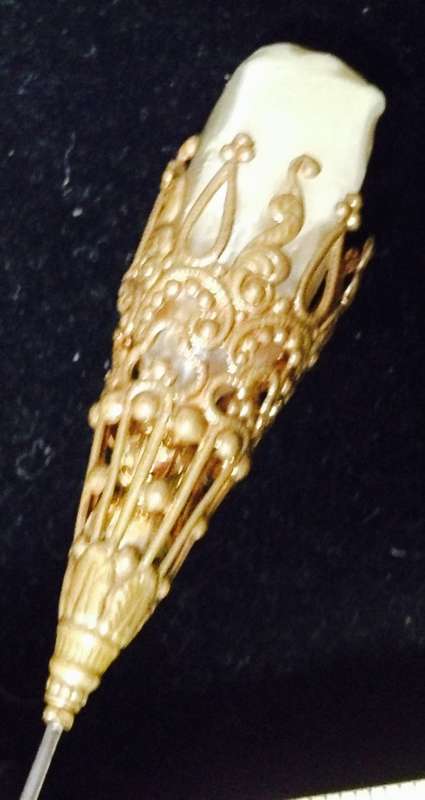 **RARE*Vintage*Hat PIN+BroochFiligree+Earrings clipon GREAT COUNTRY HOME DECOR*L@@K